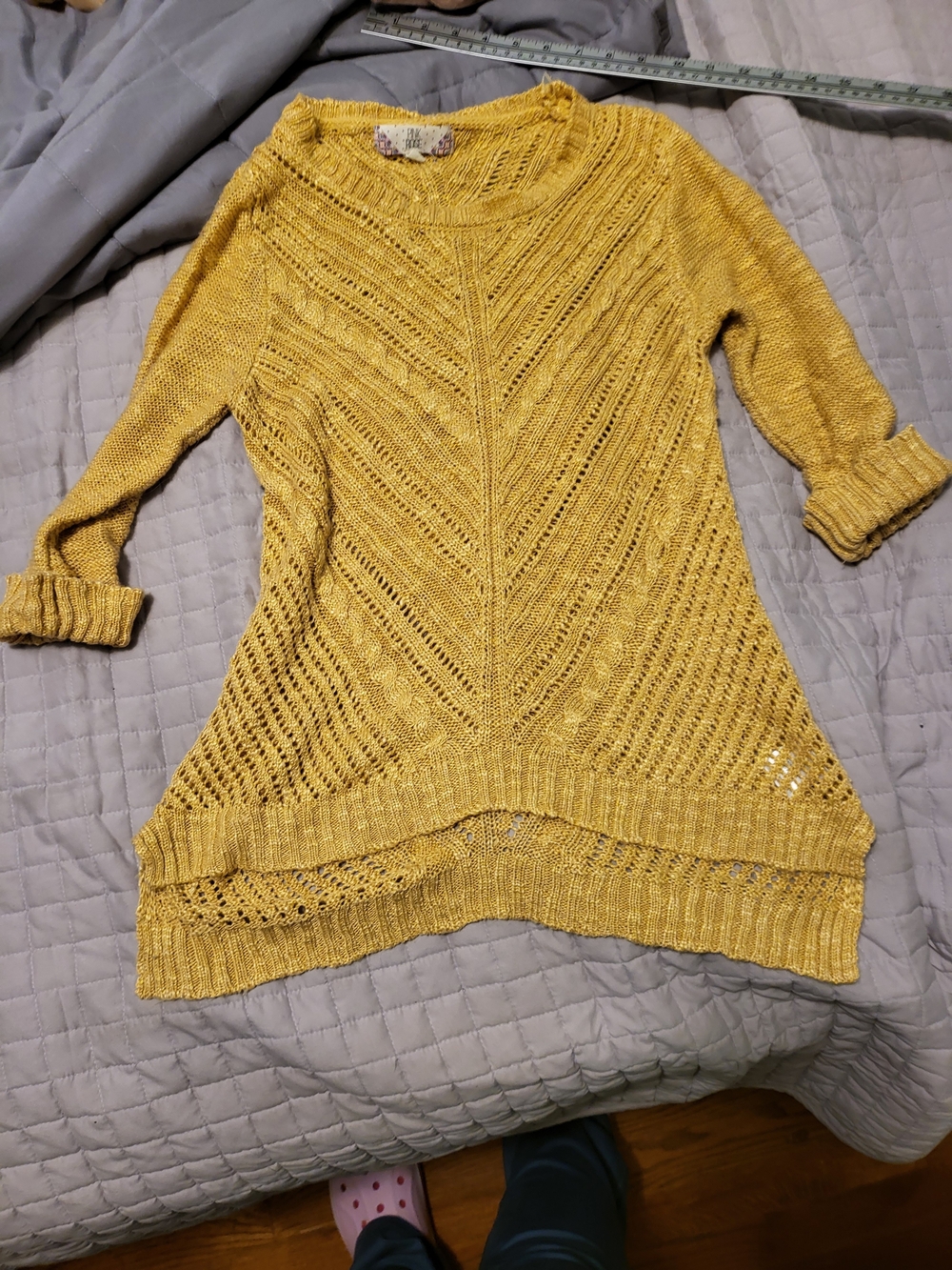 Lightweight Yellow Knit Sweater - Women's
